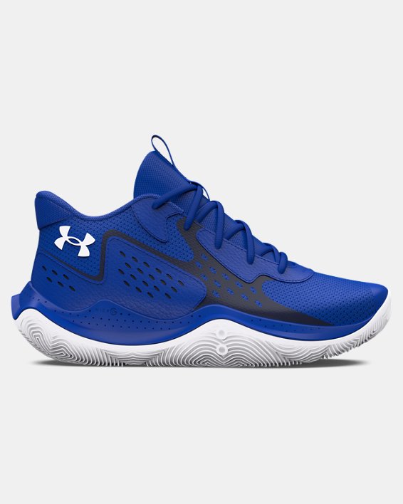 Grade School UA Jet '23 Basketball Shoes in Blue image number 0